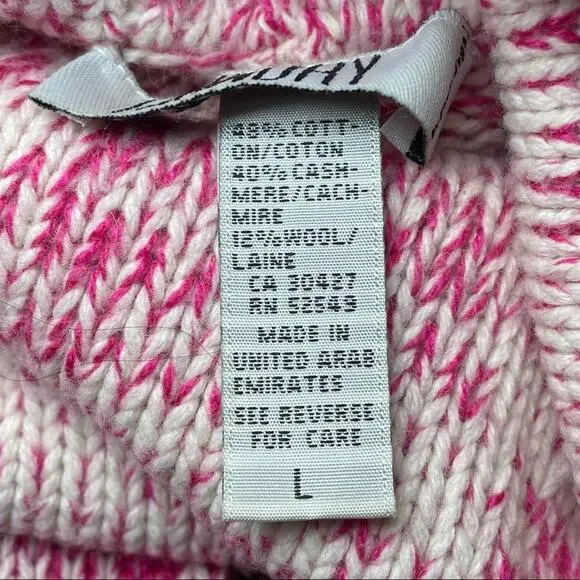 LAUNDRY BY SHELLI SEGAL Y2K VINTAGE CASHMERE OMBRE SWEATER FRIENDS MONICA PINK L - Picture 5 of 6